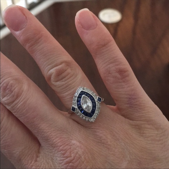 Art Deco sterling silver CZ - Picture 3 of 4